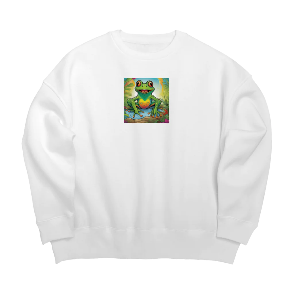 Yta_Tの輝くカエル Big Crew Neck Sweatshirt