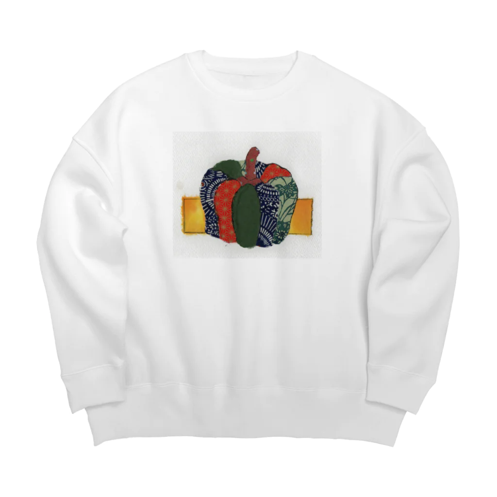 とみよのちぎり絵のとみよのかぼちゃ Big Crew Neck Sweatshirt