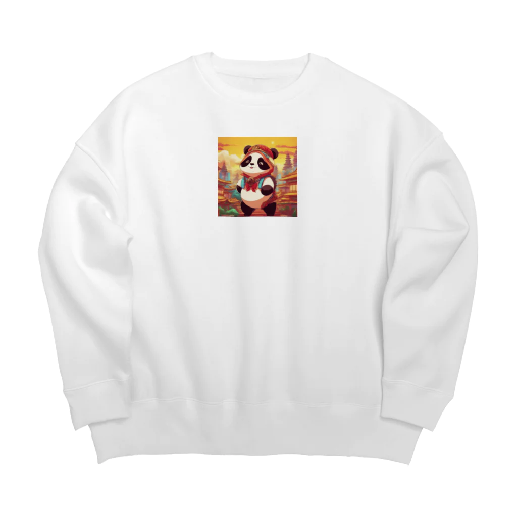 crazypanda2の冒険パンダ Big Crew Neck Sweatshirt