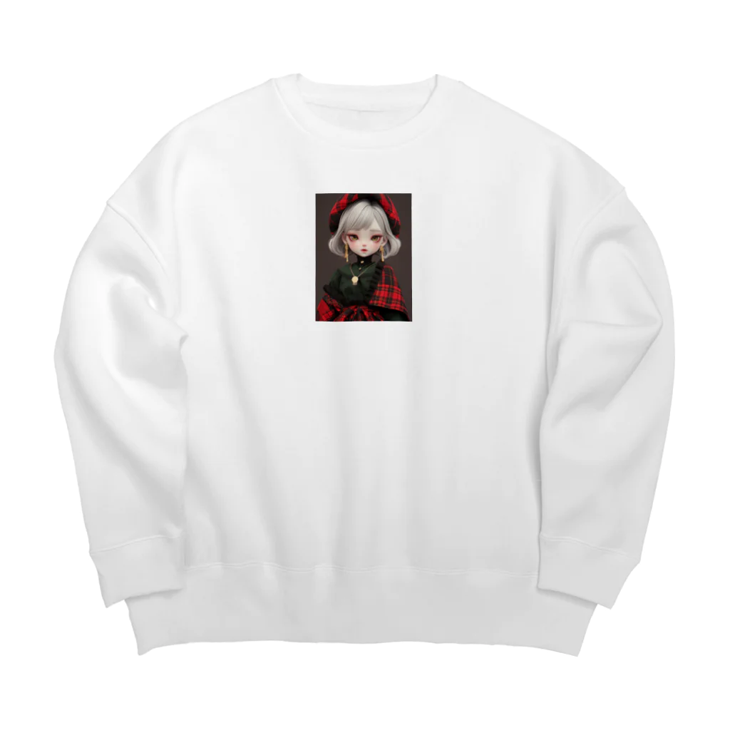 AQUAMETAVERSEのタータンチエクの服を着た少女　なでしこ1478 Big Crew Neck Sweatshirt