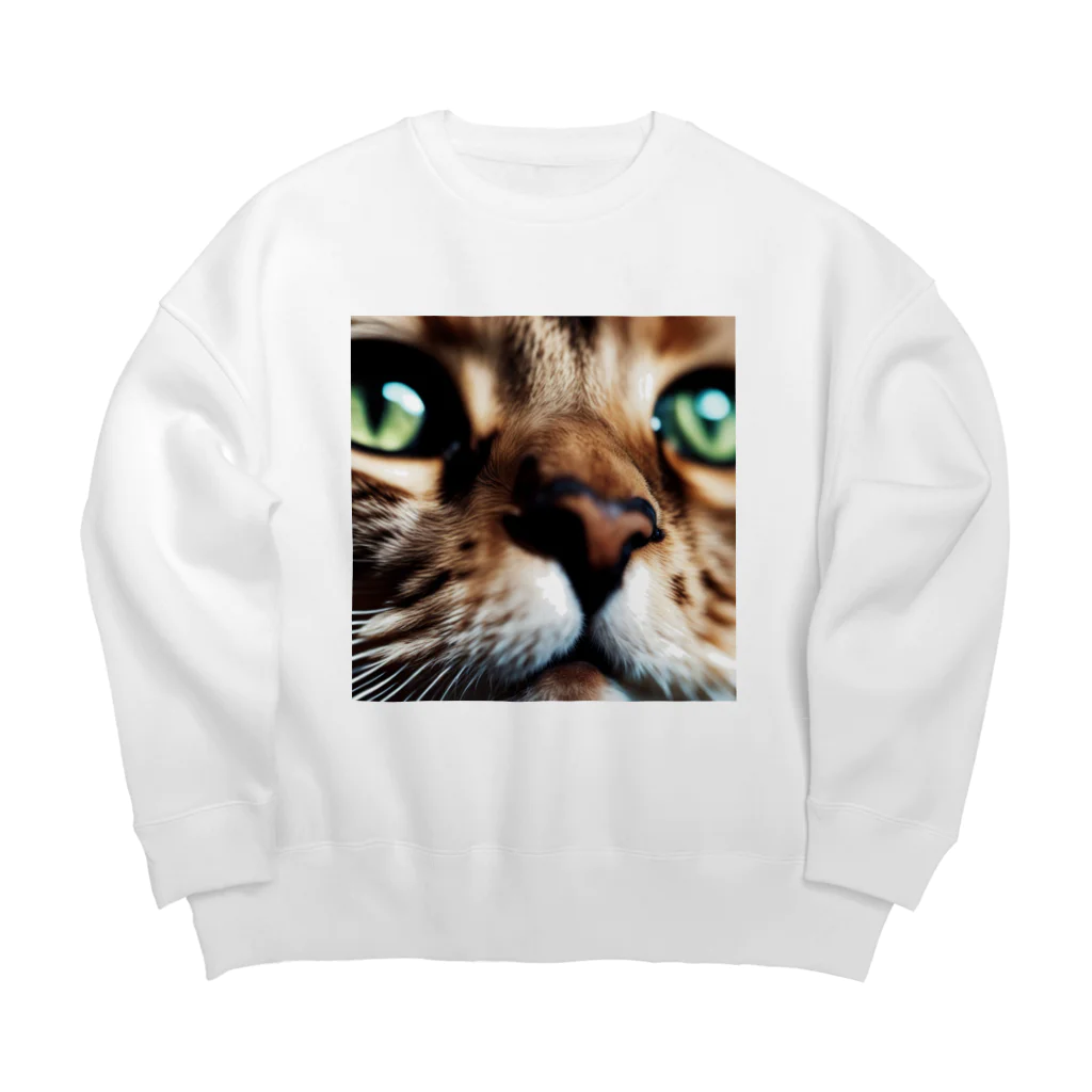 feliceのキャットフードの匂いに反応する猫 Big Crew Neck Sweatshirt