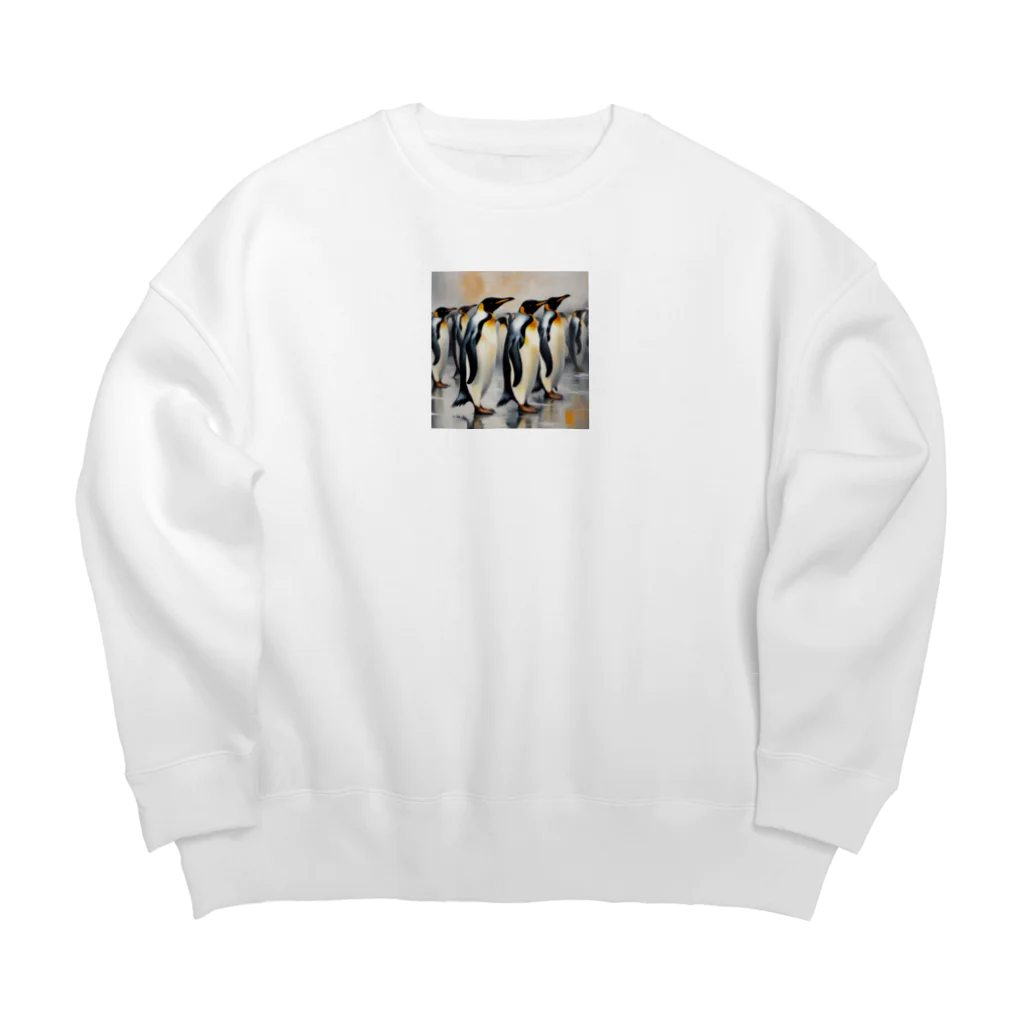 akipen76の仲間のために自分を奮起するペンギン Big Crew Neck Sweatshirt