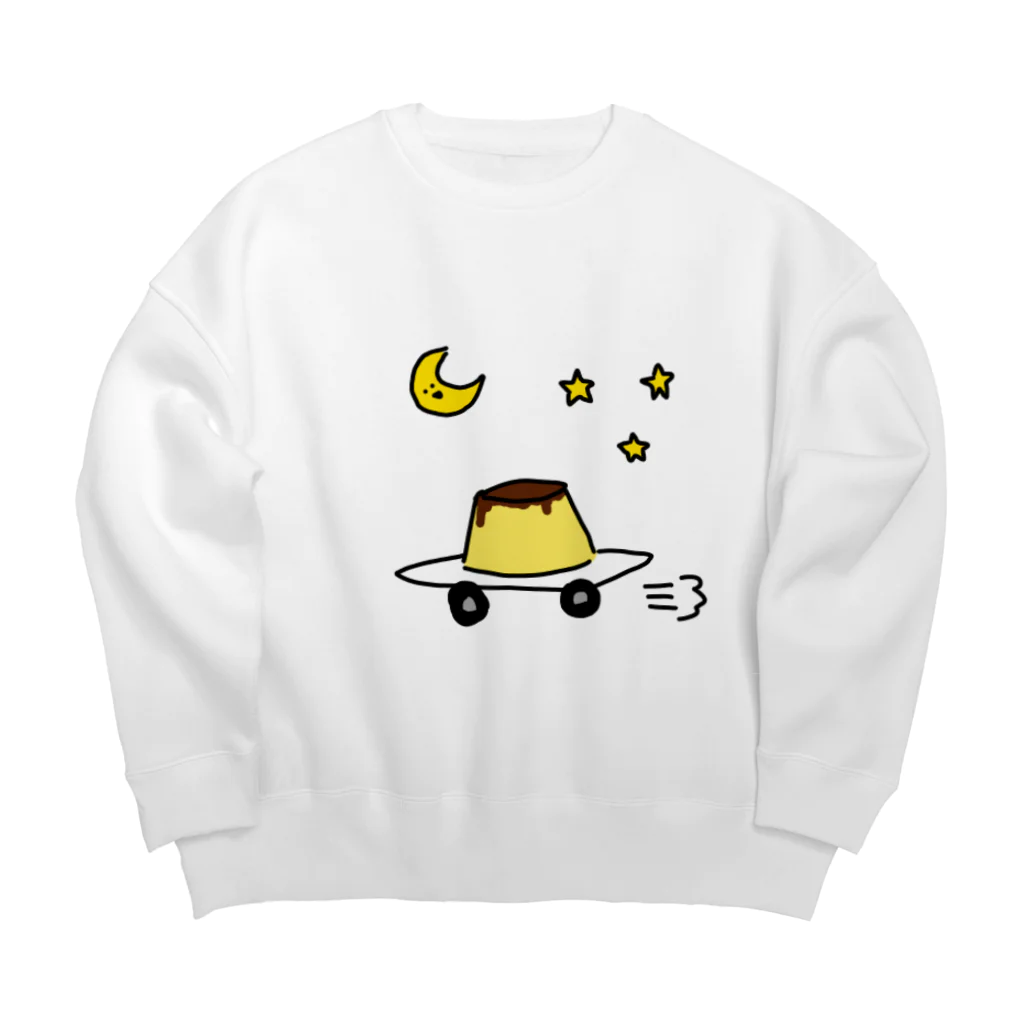 愛と幸せの魔法使いの月夜に駆けるプリン Big Crew Neck Sweatshirt