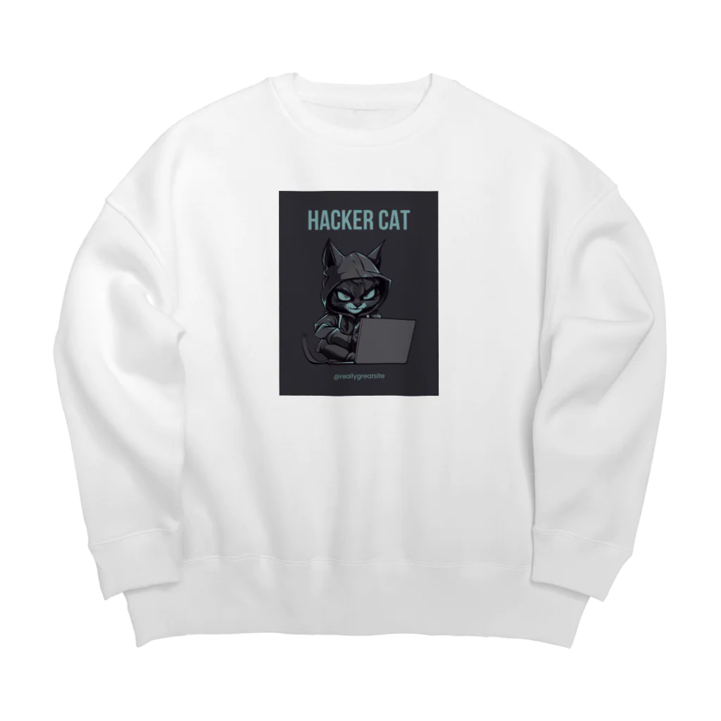 SINOBI7のはっかーきゃっと Big Crew Neck Sweatshirt