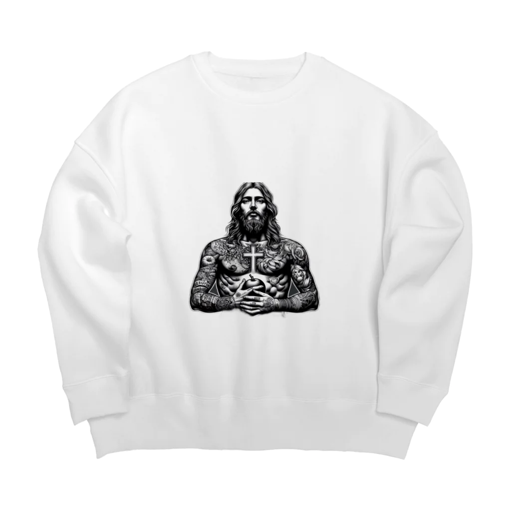 JUSCREATEの刻まれた信仰 Big Crew Neck Sweatshirt