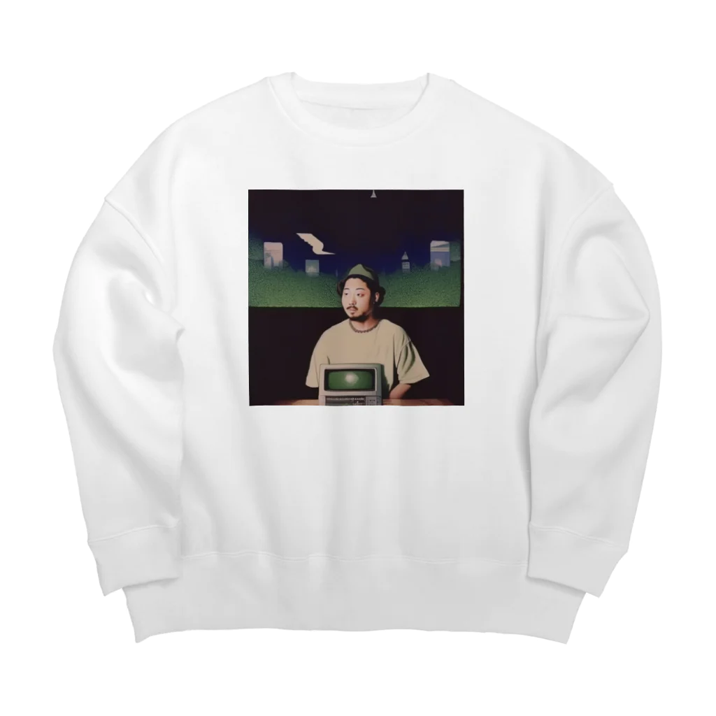 Vintage Hi-Tecのcomputer lover rapper Big Crew Neck Sweatshirt