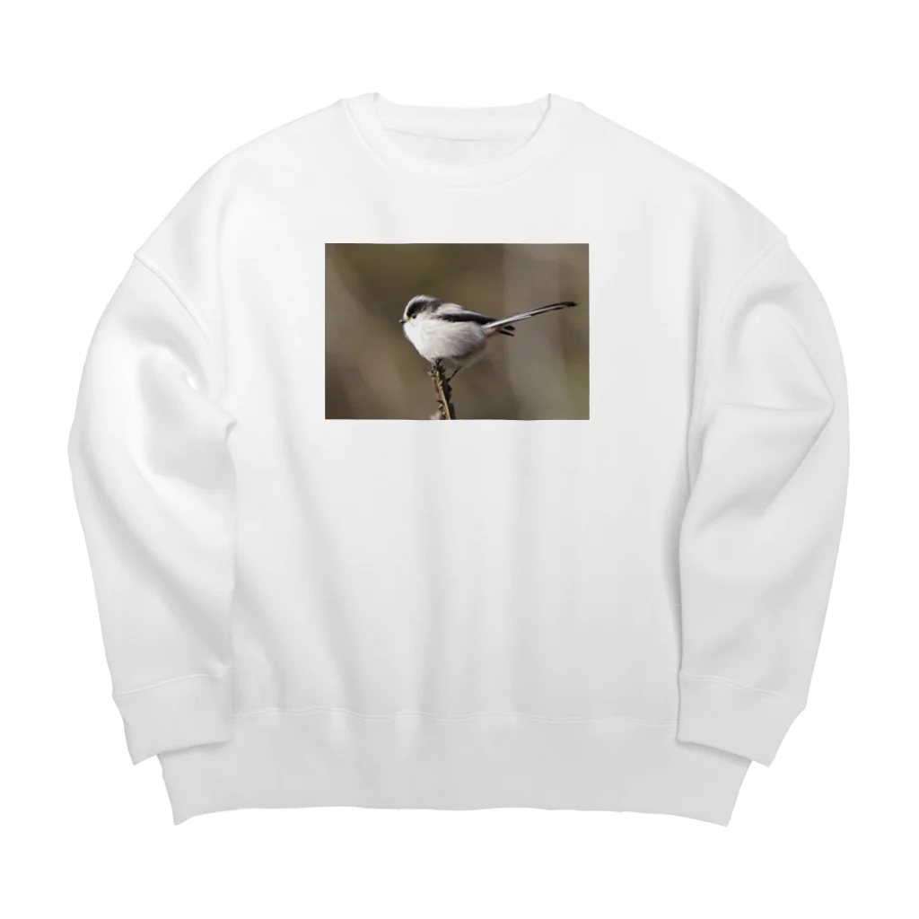 ふわふわフライトのエナガくん Big Crew Neck Sweatshirt