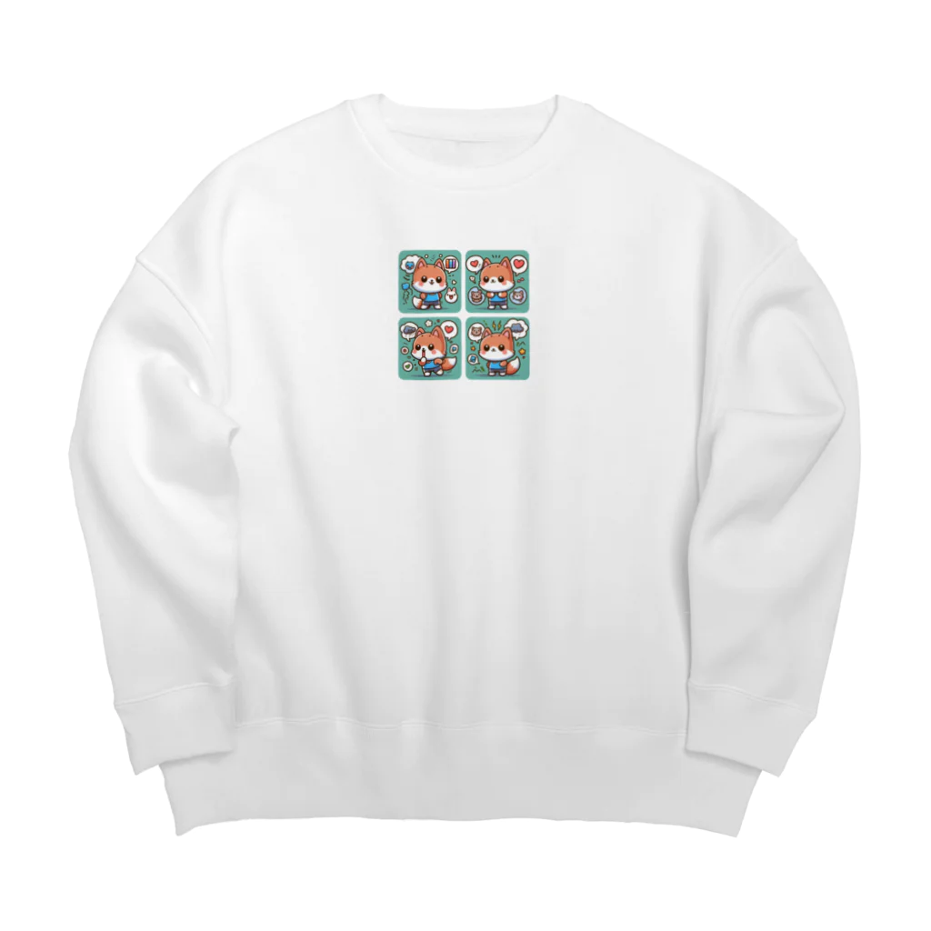 バナナシェアハウスの4コマ漫画シリーズ Big Crew Neck Sweatshirt