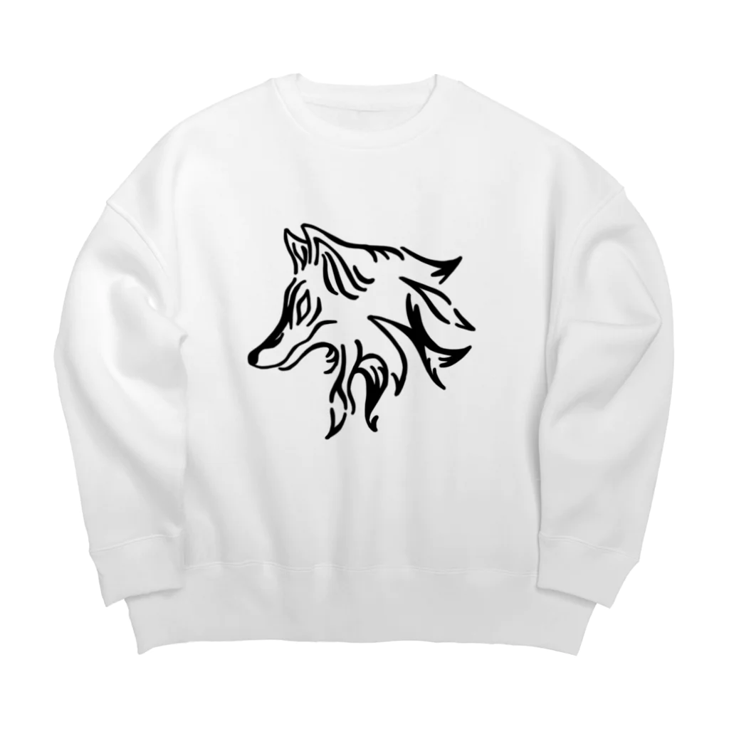 ぽんsの狐 Big Crew Neck Sweatshirt