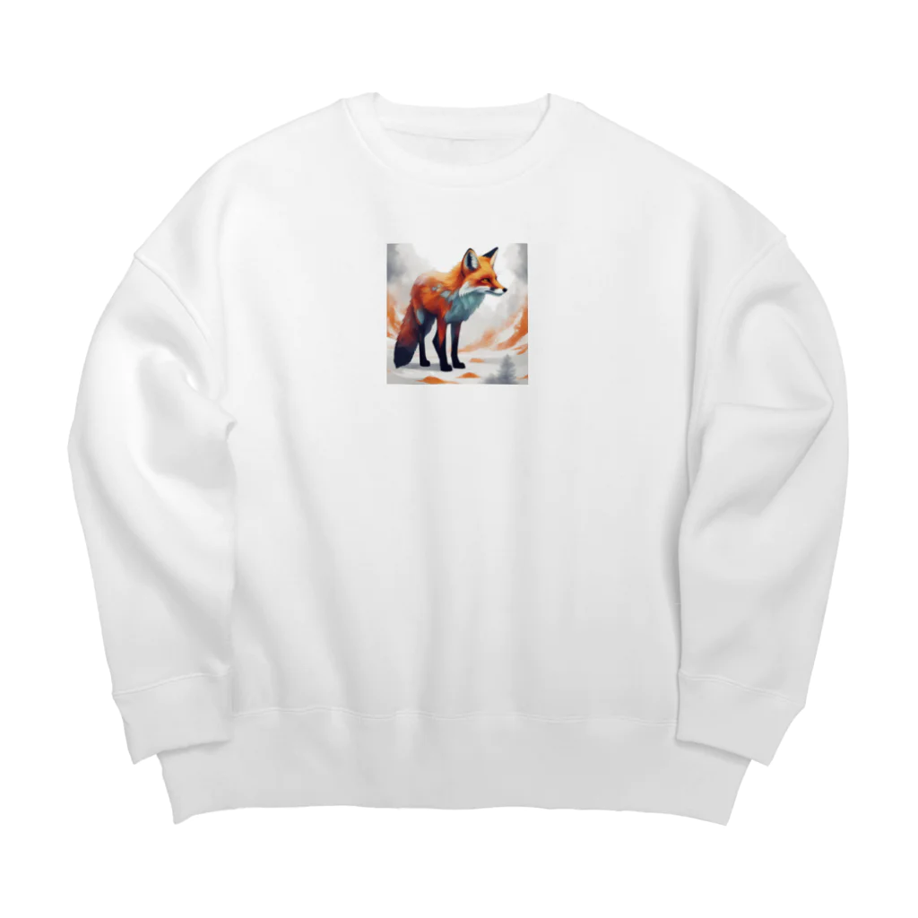 ブルーレイの守護者の狐 Big Crew Neck Sweatshirt