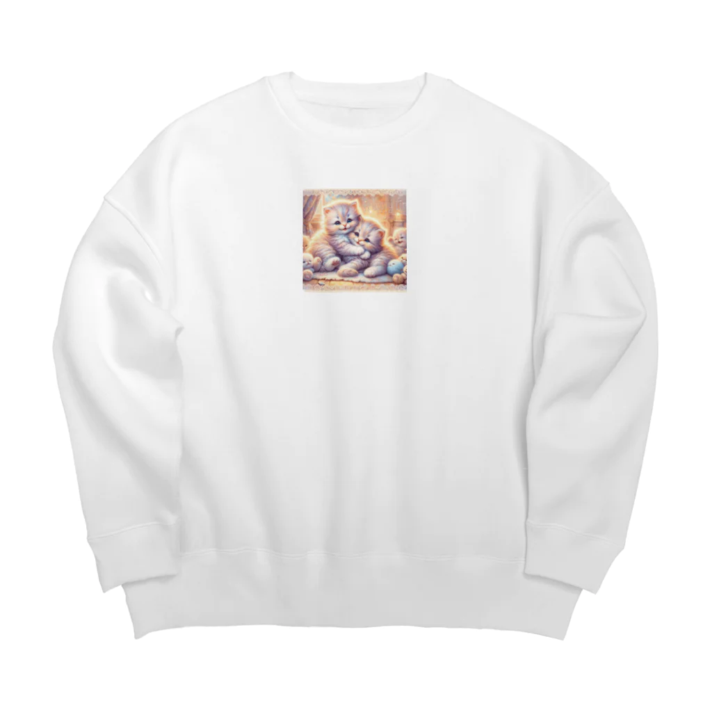 Yuya-Naganoの仲良く遊ぶ兄弟の猫 Big Crew Neck Sweatshirt