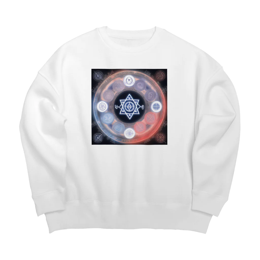 幻想の館の不思議模様・円 Big Crew Neck Sweatshirt