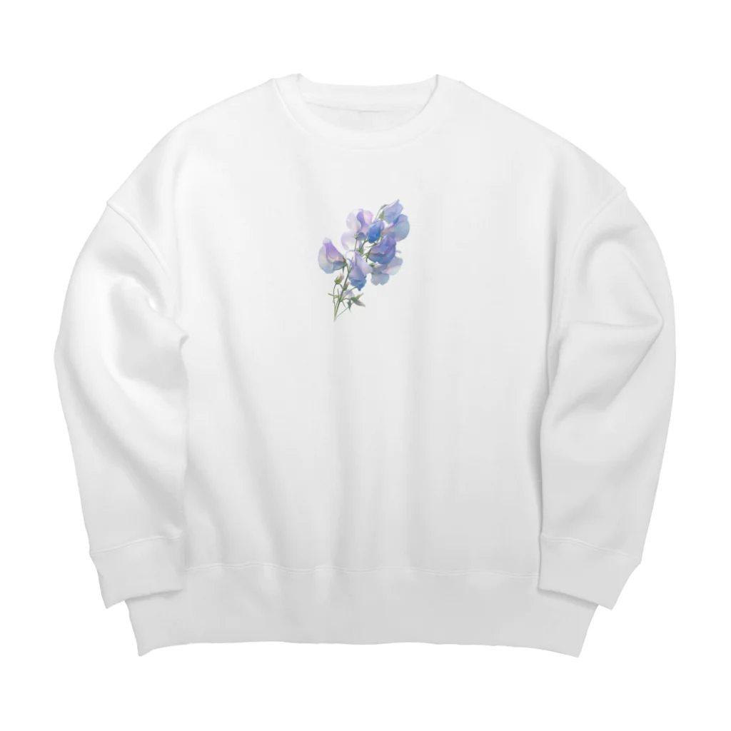 AQUAMETAVERSEのブルーパプルの色のスイトピー　なでしこ1478 Big Crew Neck Sweatshirt