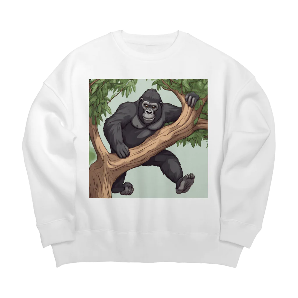 namuhatimanの木を登っているゴリラ Big Crew Neck Sweatshirt