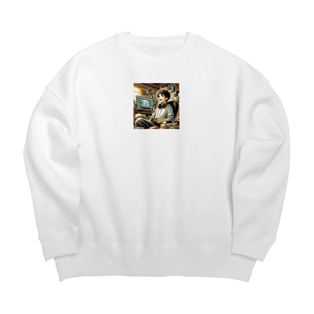 Jindyblogの働いたら負け（充実） Big Crew Neck Sweatshirt