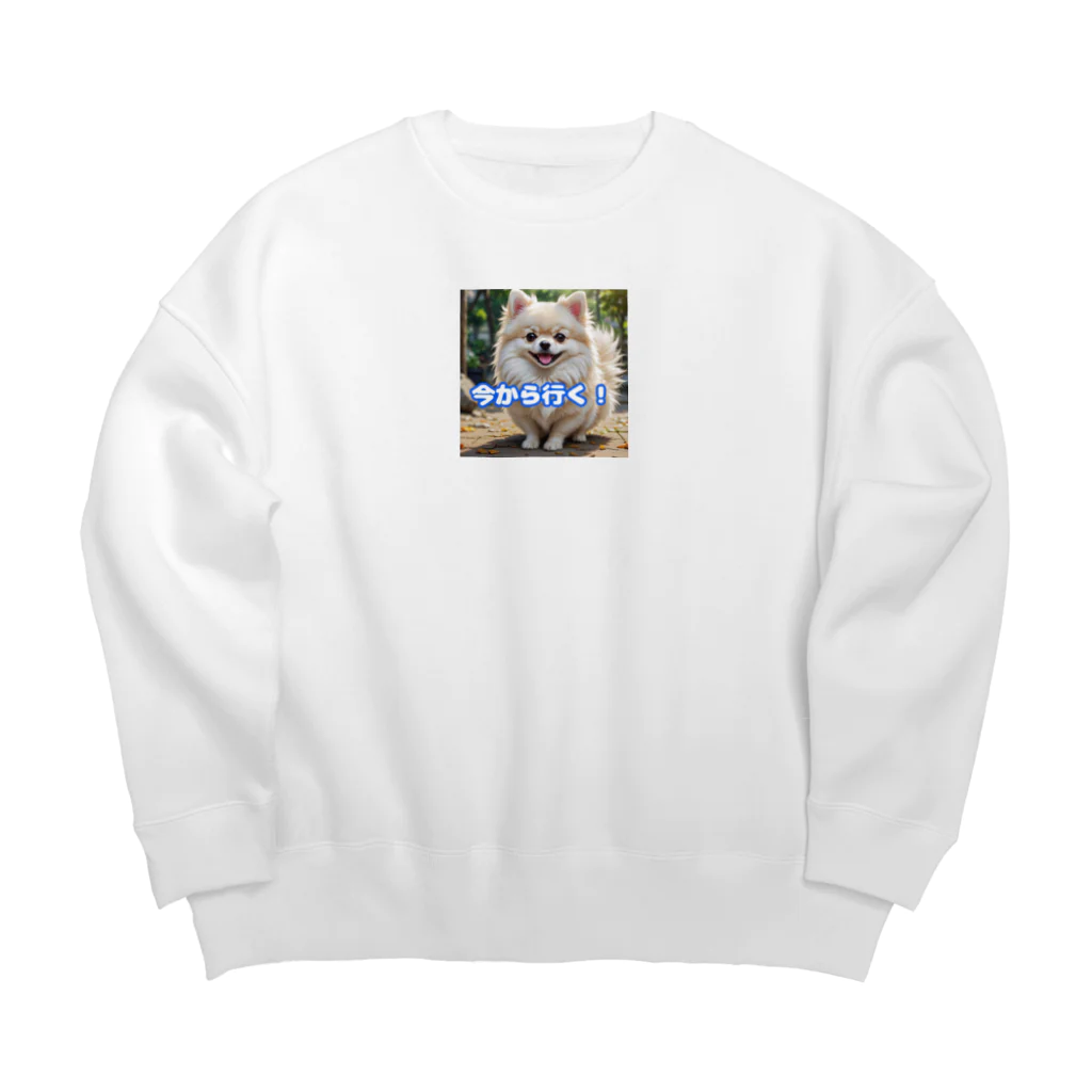 tagamiya7の今から行くポメチワ Big Crew Neck Sweatshirt