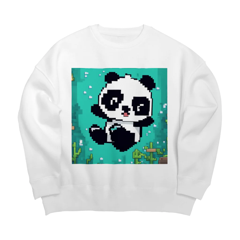 Smile Pop Artの水中パンダ Big Crew Neck Sweatshirt