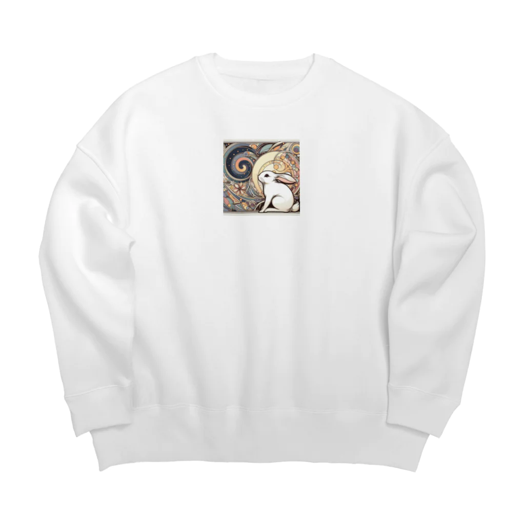 tearai-ugaiのヌーボーウサギ Big Crew Neck Sweatshirt