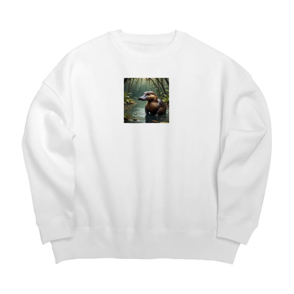 けいのユニークなショップのカモノハシ Big Crew Neck Sweatshirt