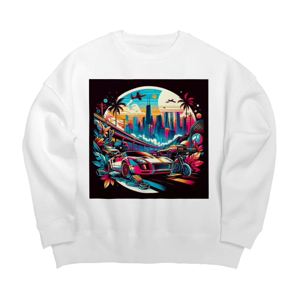 Overdrive Oasis-オーバードライブオアシス-のネオン・ナイトレース Big Crew Neck Sweatshirt