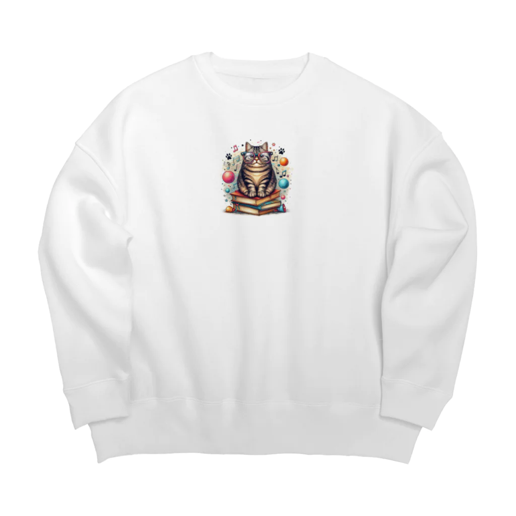 Akiraの猫 Big Crew Neck Sweatshirt