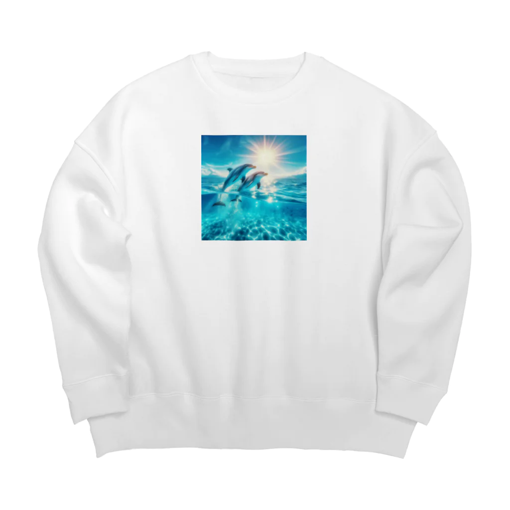 終わらない夢🌈の美しい海とイルカ🐬✨ Big Crew Neck Sweatshirt