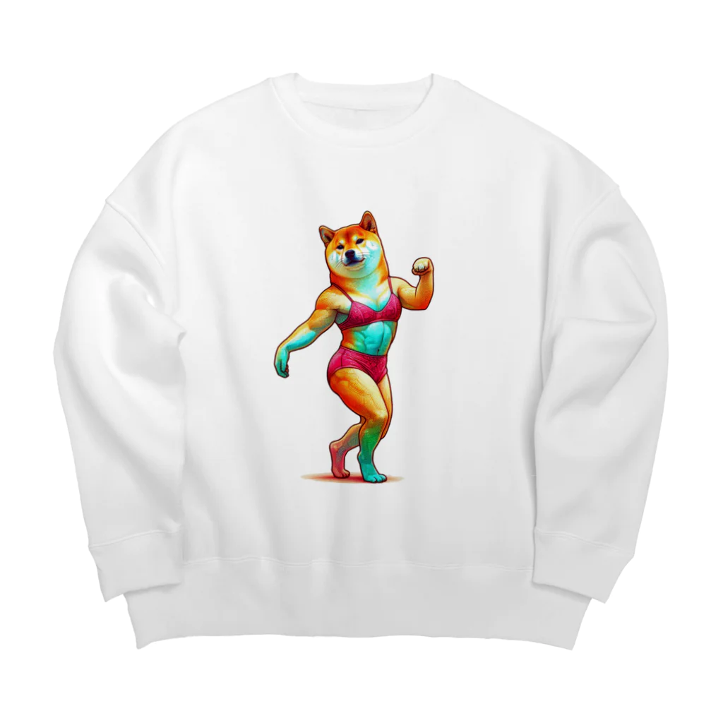 柴犬に囲まれたいのナイスバディなビキニ姿の柴犬 Big Crew Neck Sweatshirt