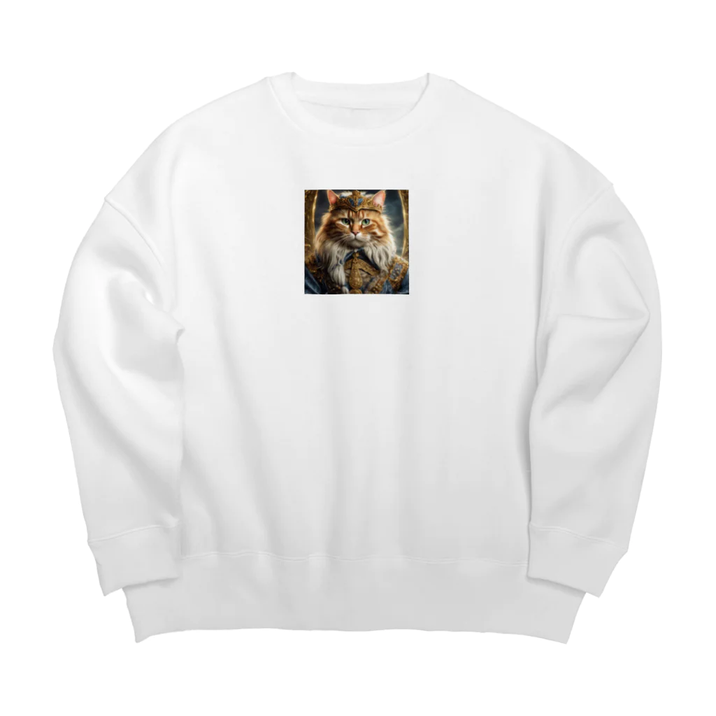 だんのんの猫王国の王様 Big Crew Neck Sweatshirt