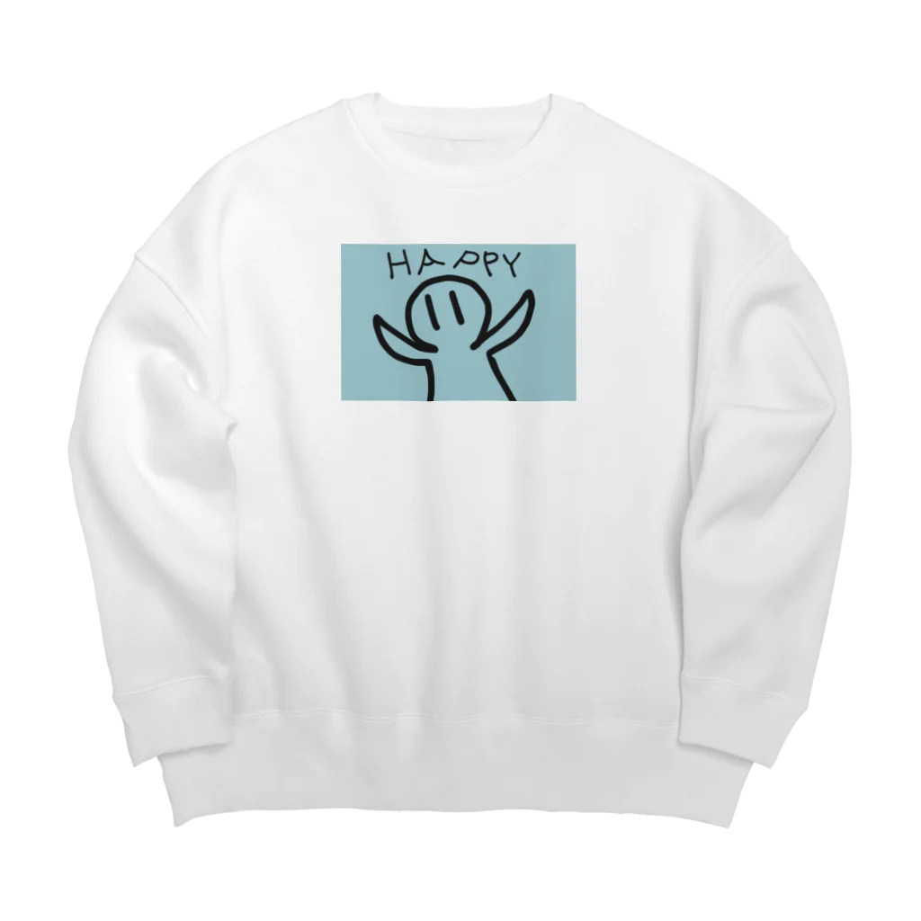 納豆ごはんのHAPPYなコンセント君（水色） Big Crew Neck Sweatshirt