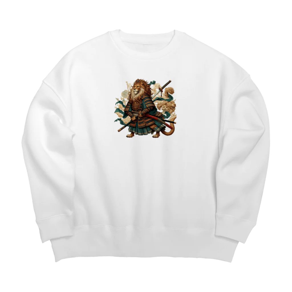 卵かけご飯 / Egg over riceの侍ライオン Big Crew Neck Sweatshirt