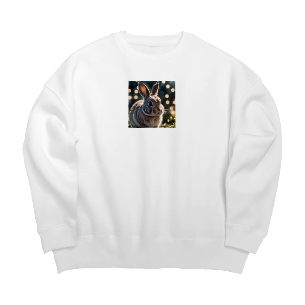 atto_usagiのクリスタルウィンクうさぎ Big Crew Neck Sweatshirt