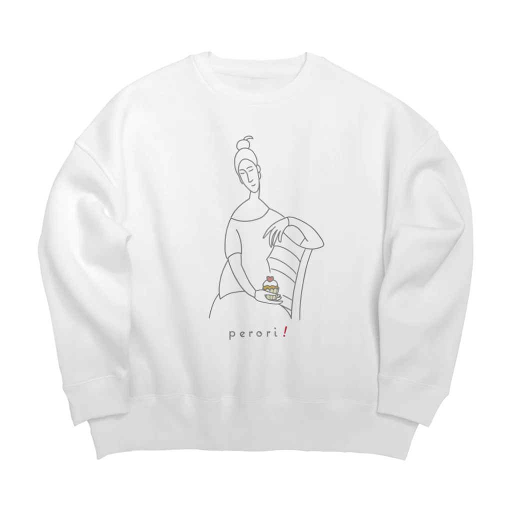 ビールとアート TM-3 Designの名画 × スイーツ（モディリアーニ） Big Crew Neck Sweatshirt