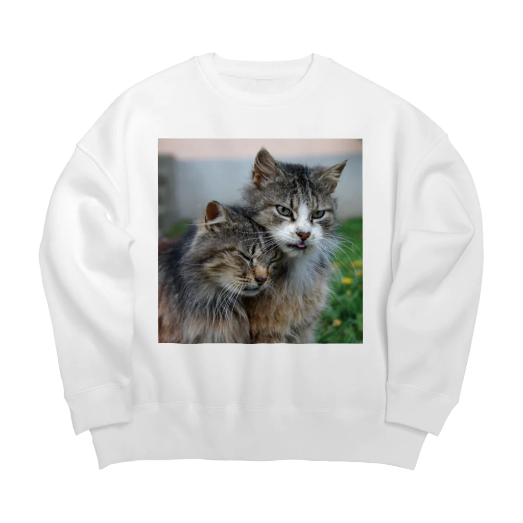 ニゴ猫　shopの愛だろう愛 Big Crew Neck Sweatshirt