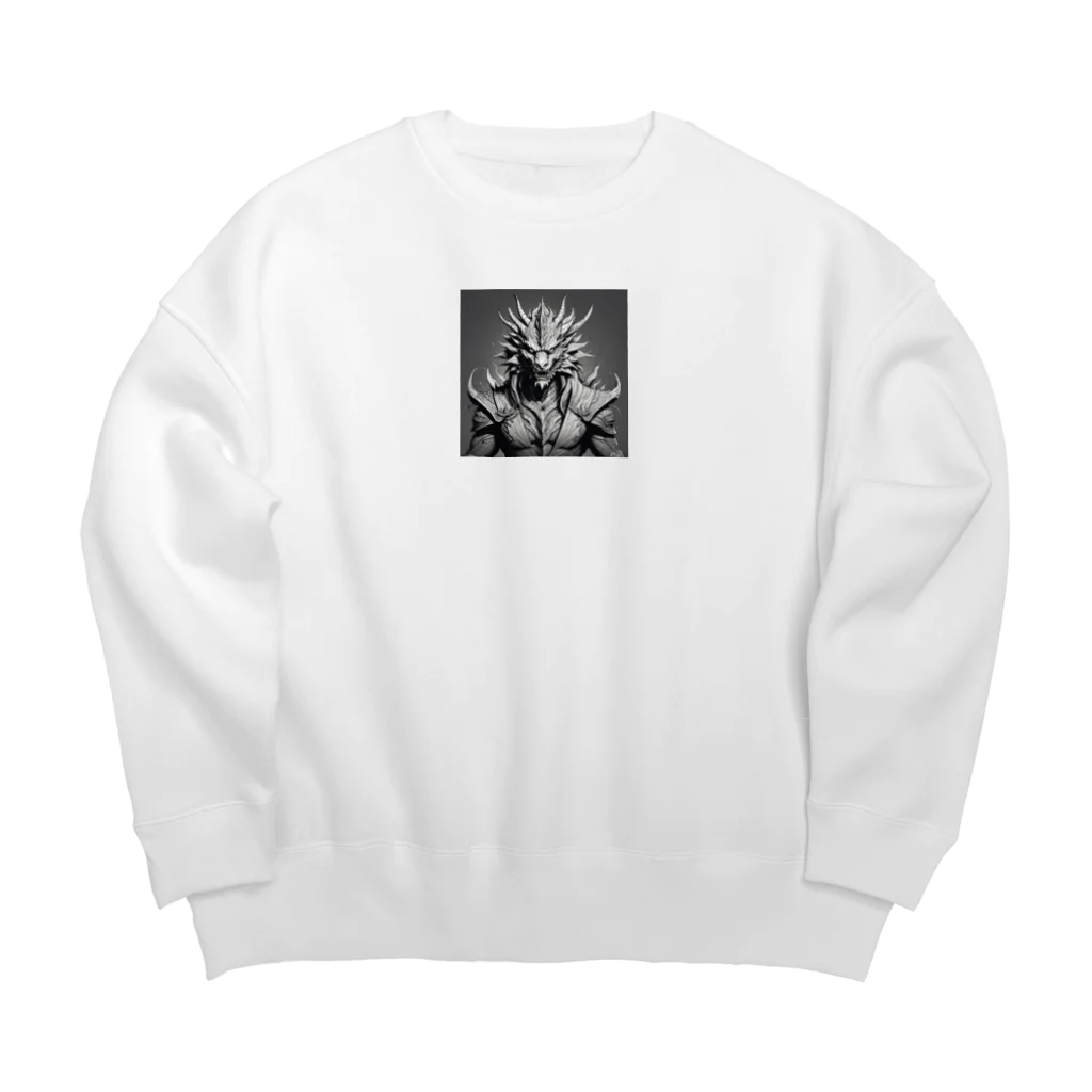 cotaro_worksのドラゴン 鉛筆画03 Big Crew Neck Sweatshirt