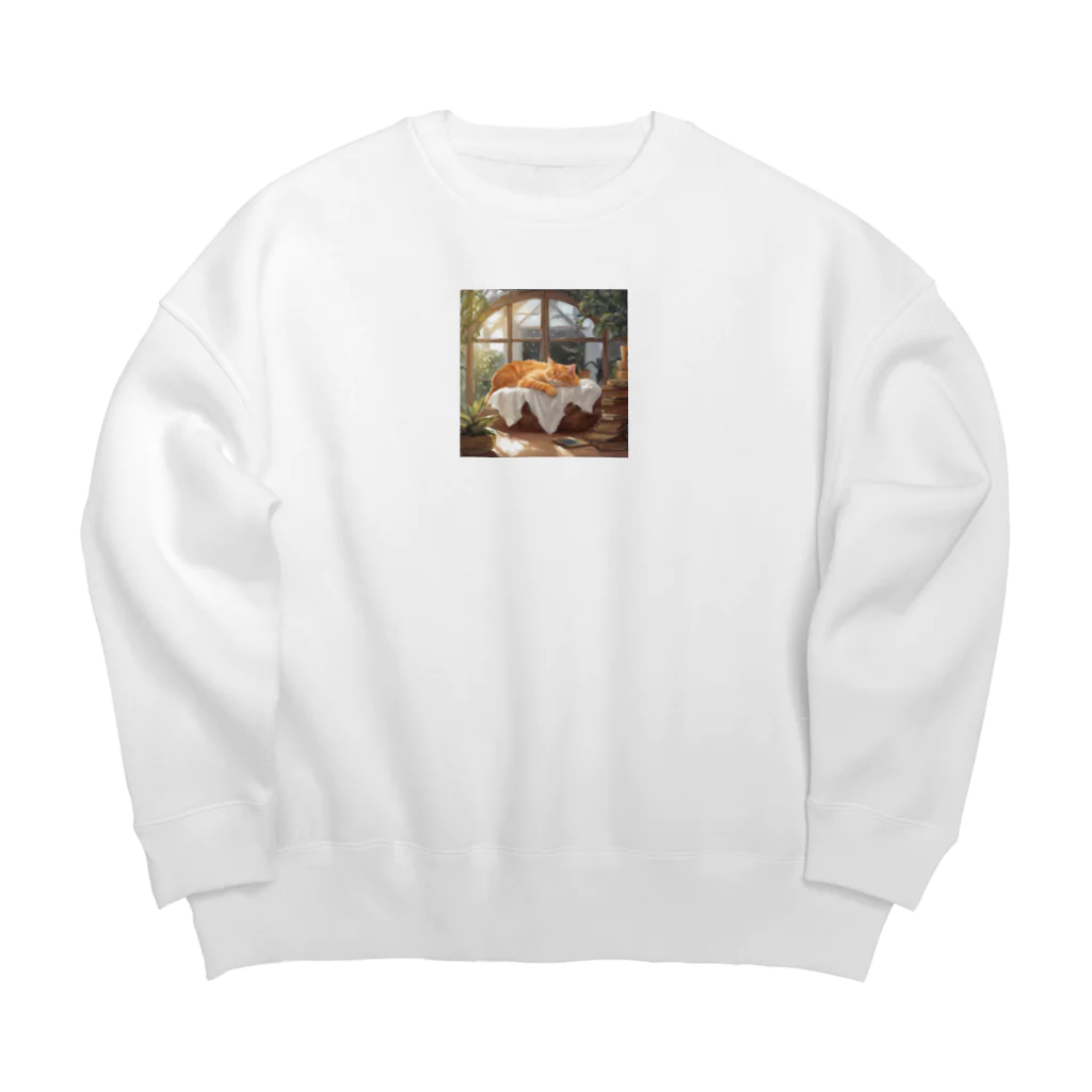 animal magicの窓辺で寝てる猫 Big Crew Neck Sweatshirt