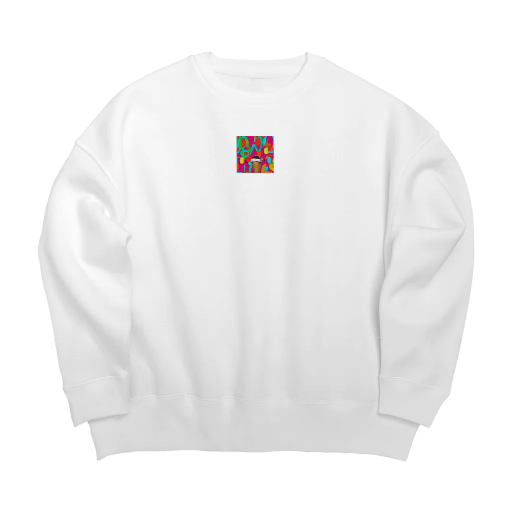 やま　イラストレーター　HEXA NET 販売美麗イラストレーター描きますのアイスクリーム Big Crew Neck Sweatshirt