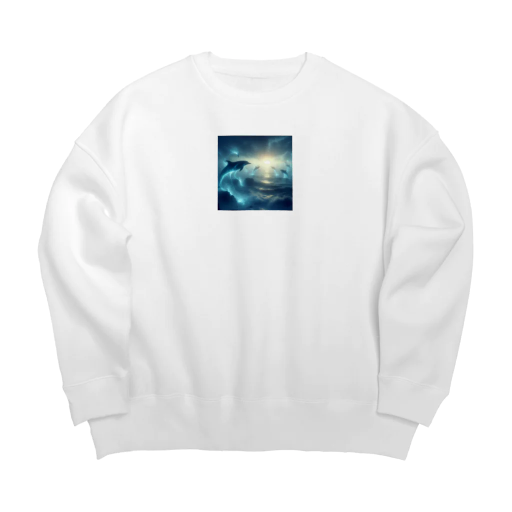 animalsの神秘的なイルカ Big Crew Neck Sweatshirt