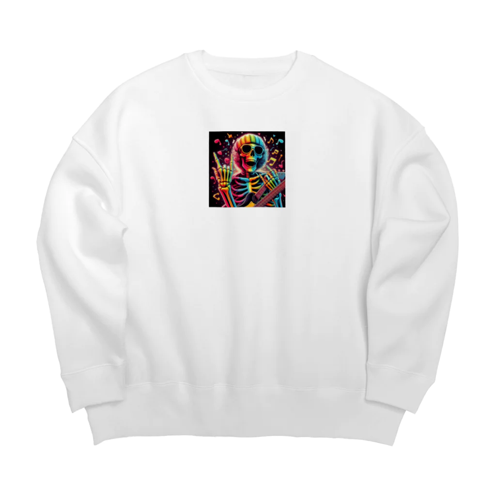 Happy Human のロック髑髏 Big Crew Neck Sweatshirt