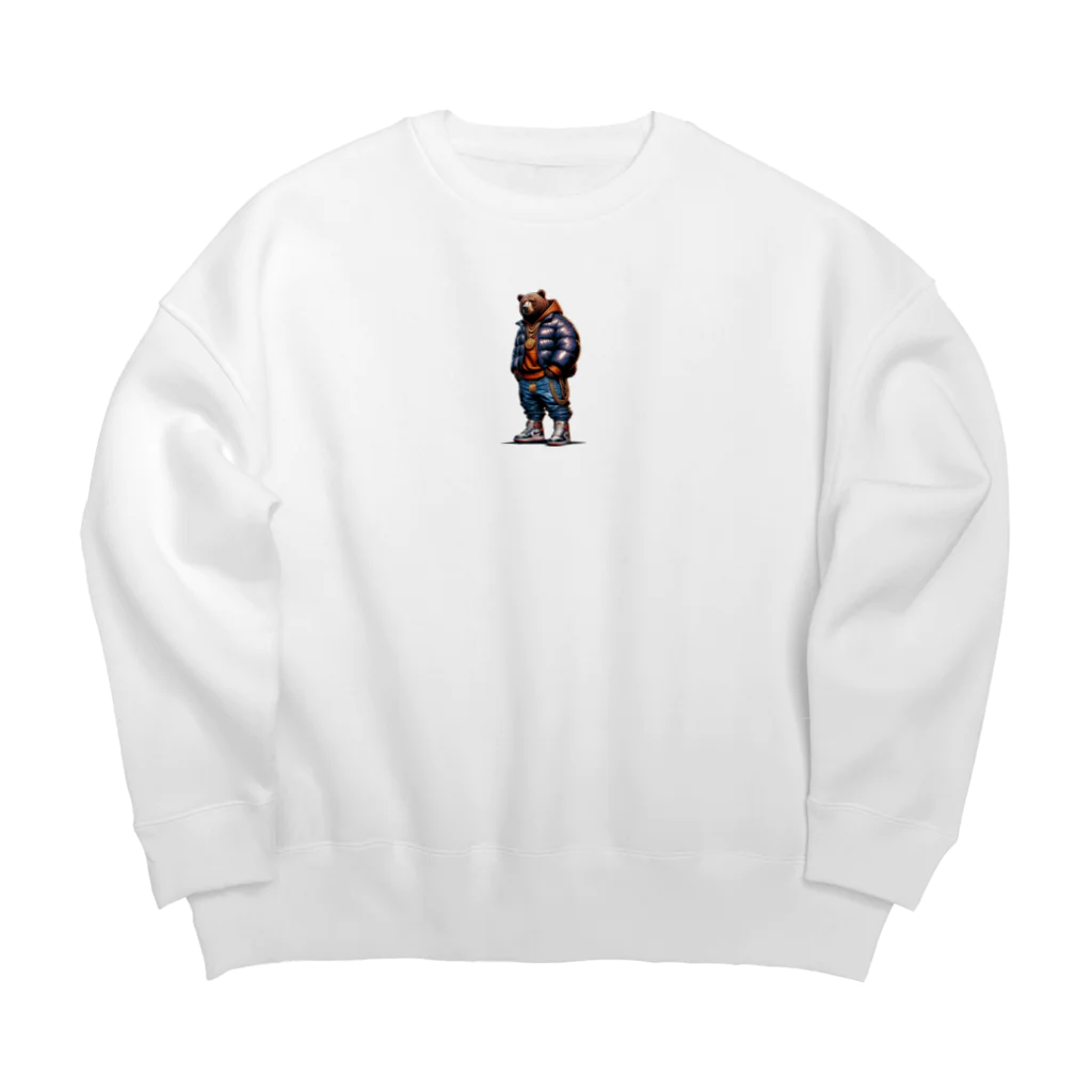 K'ramaのくまH Big Crew Neck Sweatshirt