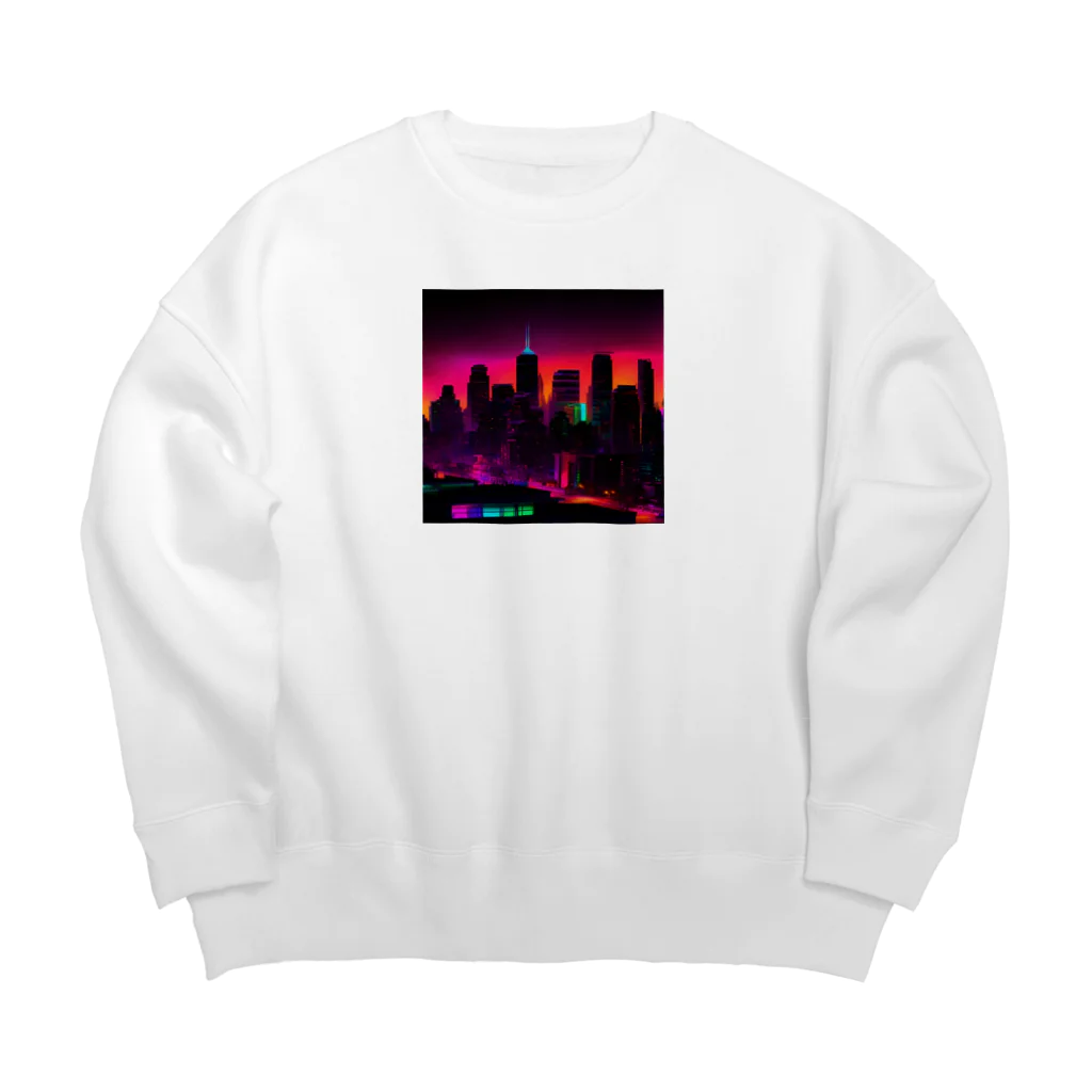 パワドラのネオンカラーで輝く都市2 Big Crew Neck Sweatshirt