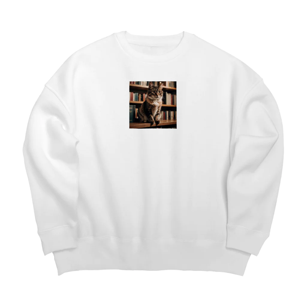 miyabi1116の書斎にたたずむ猫 Big Crew Neck Sweatshirt