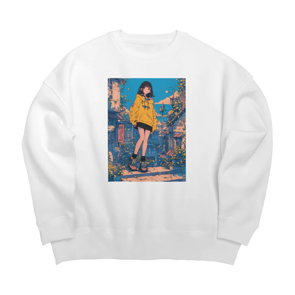 Kazuya Satoの昭和テイストカラフルPOPガーリー Big Crew Neck Sweatshirt