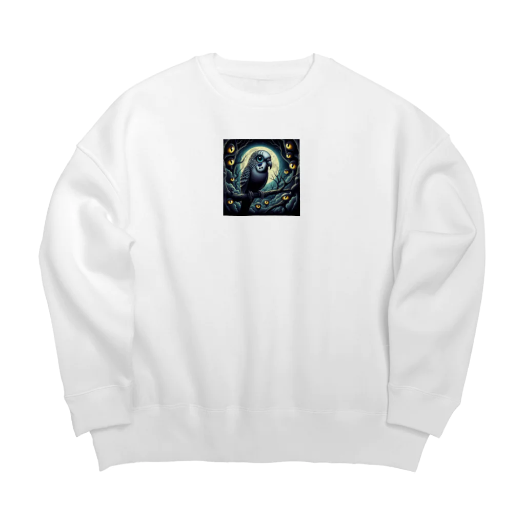 かんぱい工房のホラーセキセイインコ Big Crew Neck Sweatshirt