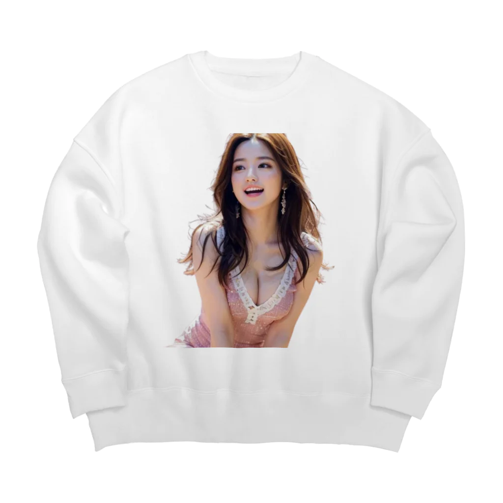 yumi889kiteの夏の陽光を浴びて Big Crew Neck Sweatshirt