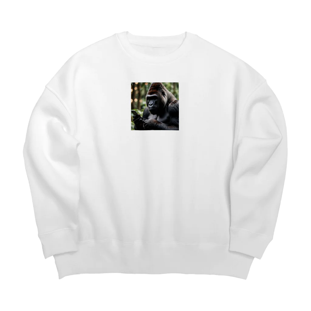 fumi_sportsの現代人すぎるゴリラ Big Crew Neck Sweatshirt