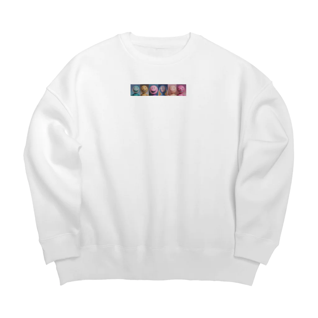 かてこの洋服販売所のカラフルニコちゃん Big Crew Neck Sweatshirt