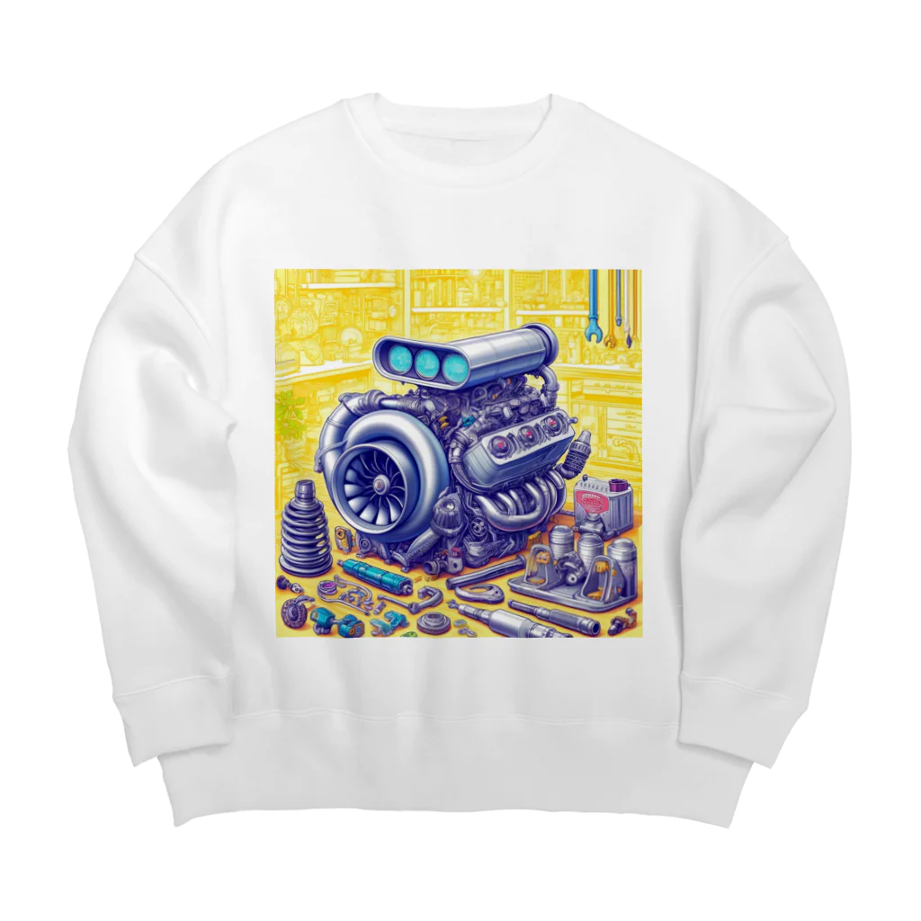 the blue seasonのメカニックの夢遊園地 Big Crew Neck Sweatshirt