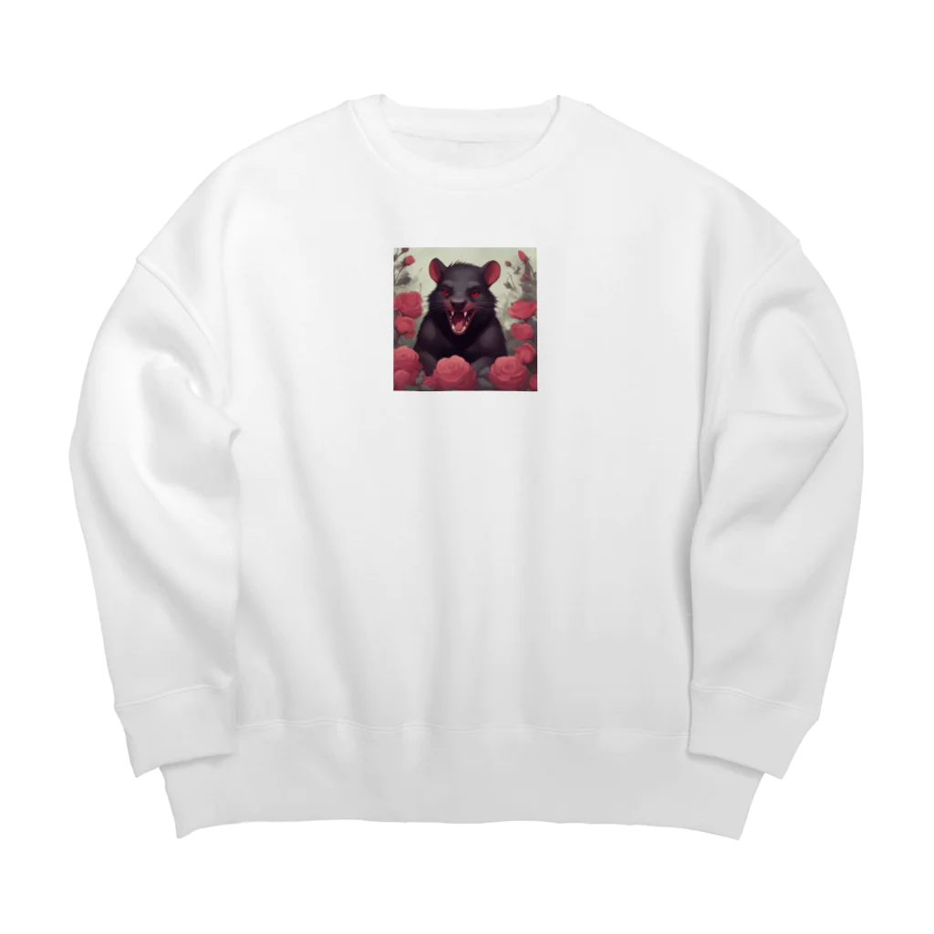 Sunbathingのバラとタスマニアデビル Big Crew Neck Sweatshirt