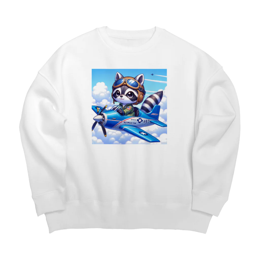 valtanamnのでふぉるめタッチな狸が操縦するレシプロ戦闘機 Big Crew Neck Sweatshirt