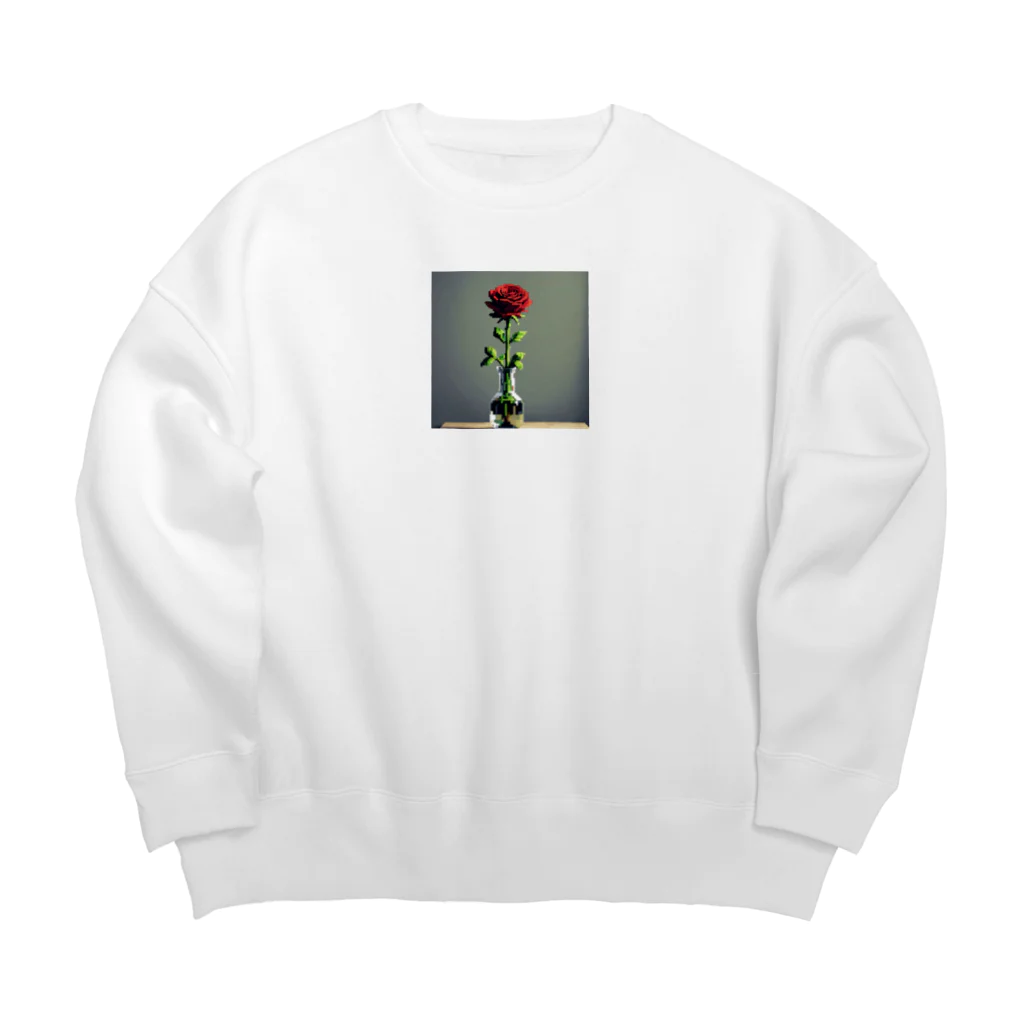 ユウキスタイリッシュショップの一輪のバラ Big Crew Neck Sweatshirt